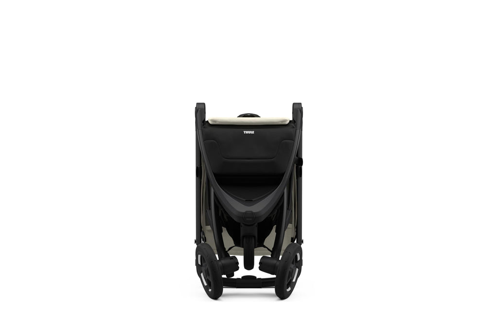 Thule Spring 2 single child stroller with ventilated canopy, adjustable handlebar, lightweight frame, compact fold, and maneuverable design.