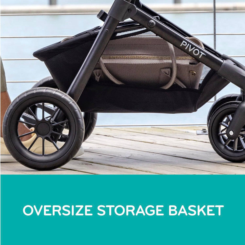 Evenflo Pivot Modular Travel System with LiteMax Preemie and Infant Car Seat in casual gray, featuring stroller and car seat components