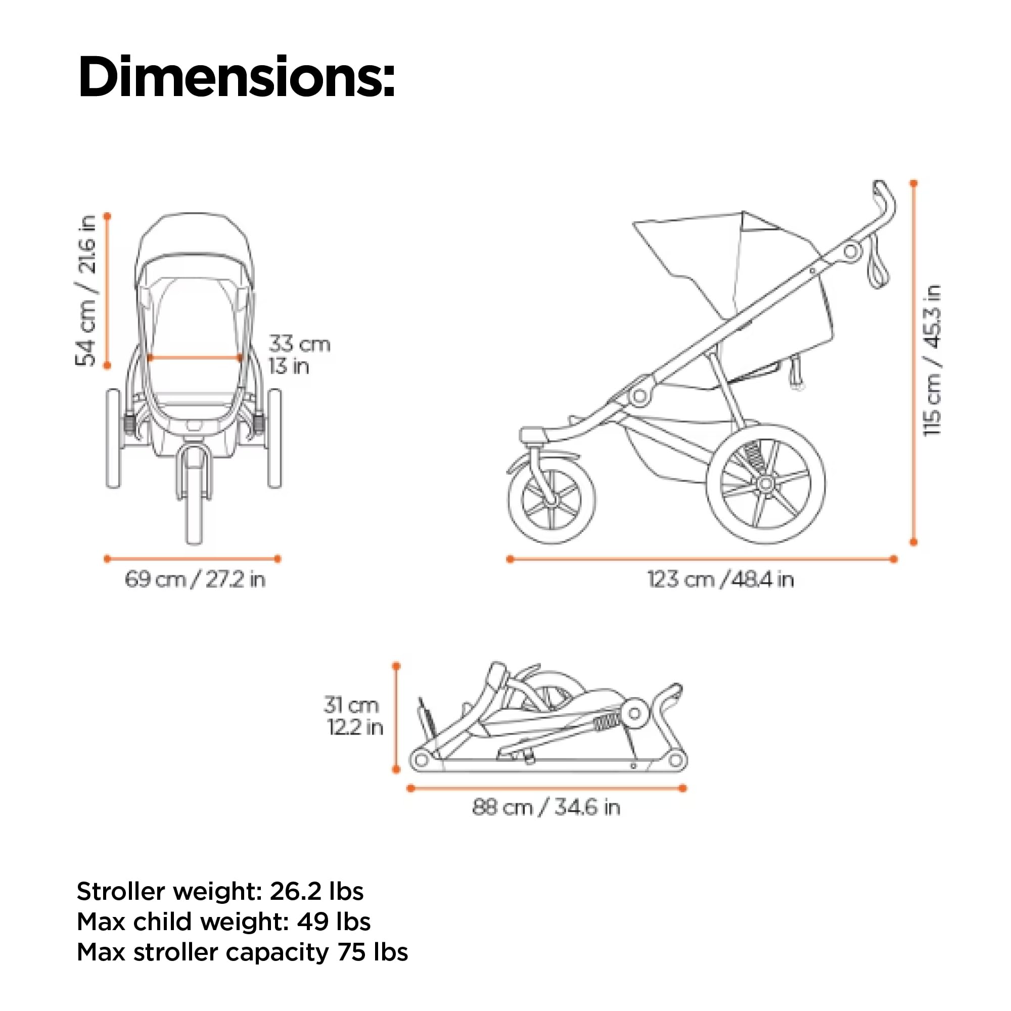 Thule Urban Glide 3 Double All-Terrain Stroller Lightweight With Air-Filled Tires And Suspension