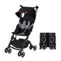 My Store gb Pockit+ All-Terrain lightweight travel stroller with canopy and reclining seat in Velvet Black, compact and portable.