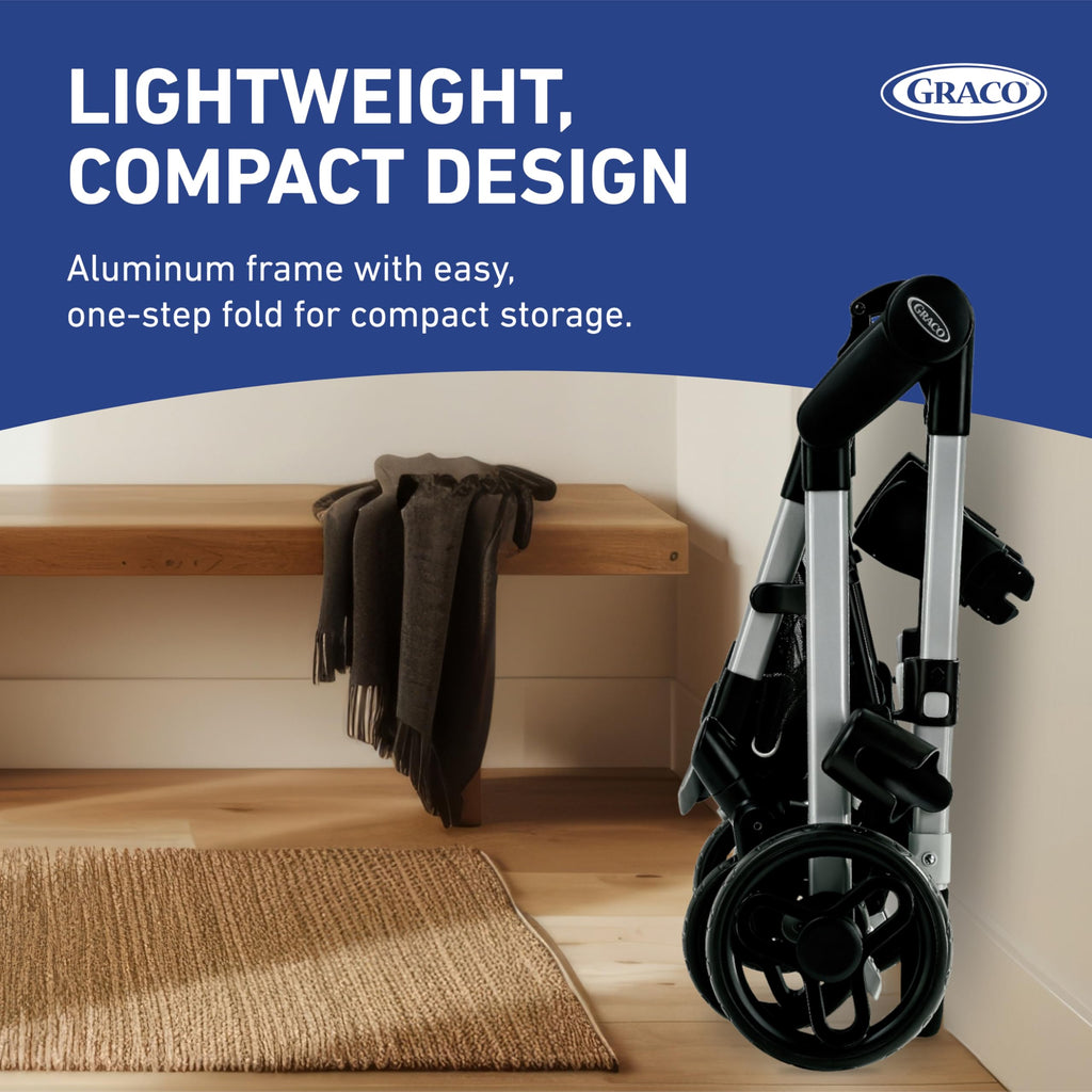 Graco Modes Nest travel system with adjustable stroller and SnugRide DLX infant car seat in a stroller setup.