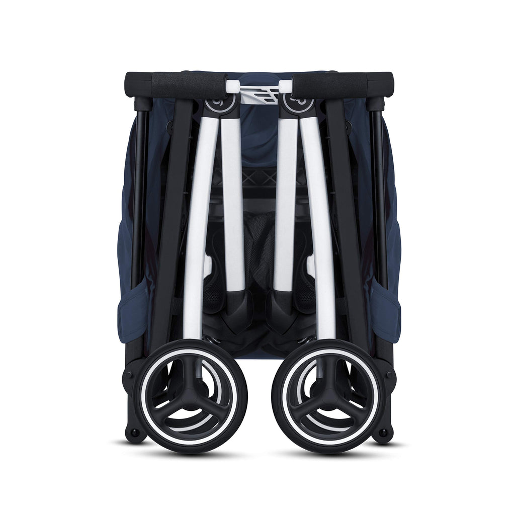 My Store gb Pockit+ All-Terrain lightweight travel stroller with canopy and reclining seat in velvet black, compact and portable.