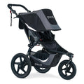 My Store BOB Gear Revolution Flex 3.0 Duallie jogging stroller in Graphite Black with two child seats and adjustable canopy.