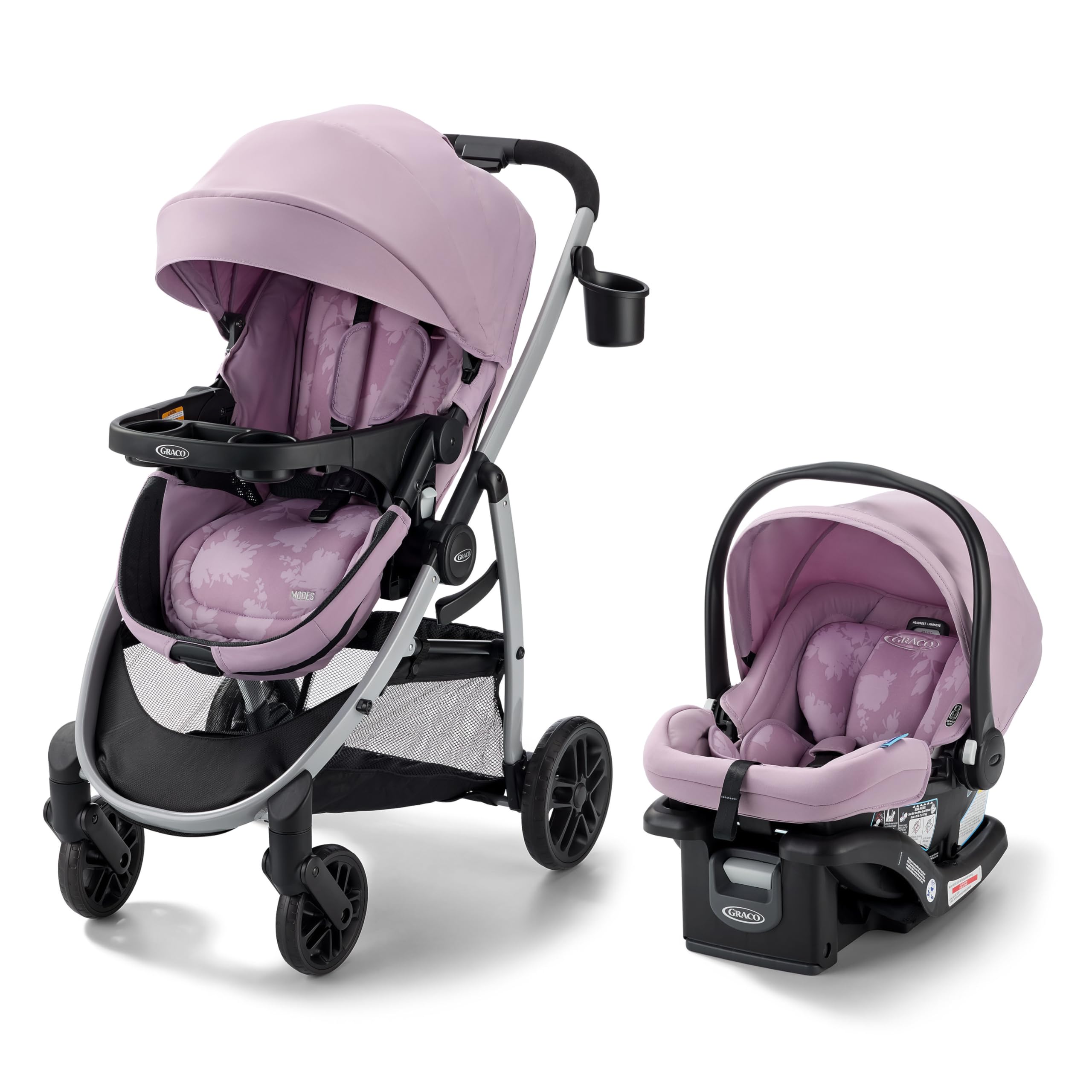My Store Graco Modes Pramette travel system with SnugRide 35 infant car seat, stroller, and toddler mode, Ellington color.