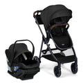 Britax Phases travel system with Arbor infant car seat, stroller in Raven Black, featuring parent organizer and DuoConnect 6-in-1 mode