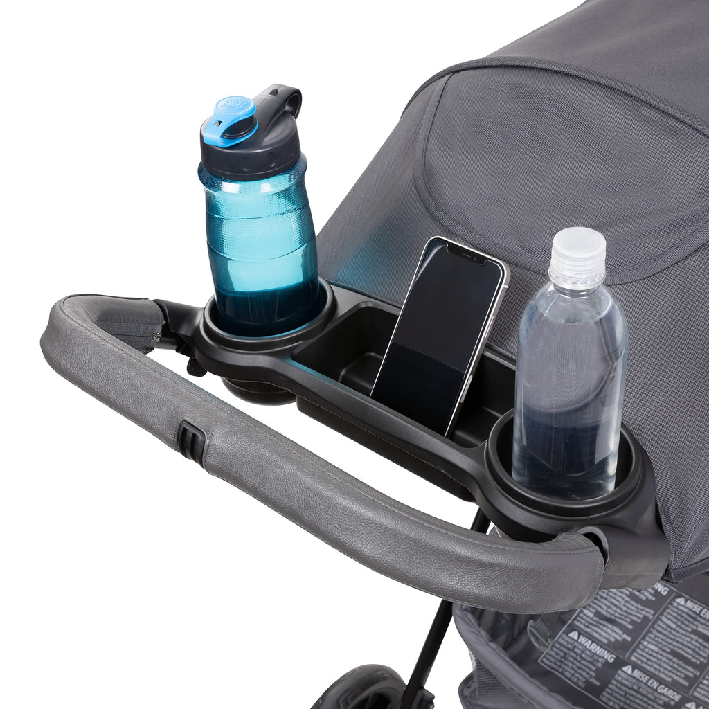 Baby Trend Passport Cargo Stroller travel system with pink bamboo infant car seat, featuring EZ-Lift Plus for easy handling.