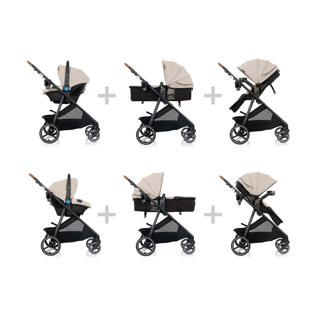 Evenflo Shyft Intuiti+ Travel System featuring Revolve180 LiteMax NXT with SensorySoothe
